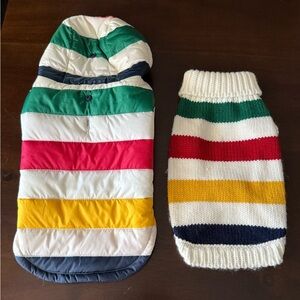 Hudson's Bay La Baie d'Hudson HBC Stripes Dog Parka and Sweater